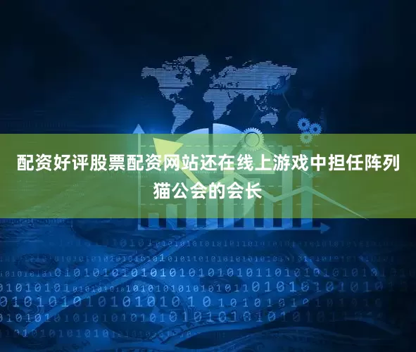 配资好评股票配资网站还在线上游戏中担任阵列猫公会的会长