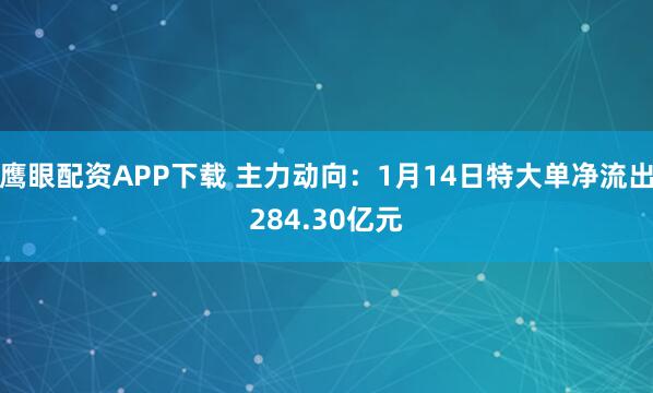 鹰眼配资APP下载 主力动向：1月14日特大单净流出284.30亿元