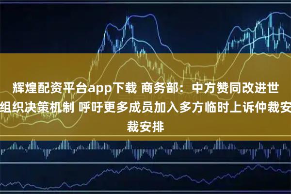 辉煌配资平台app下载 商务部：中方赞同改进世贸组织决策机制 呼吁更多成员加入多方临时上诉仲裁安排